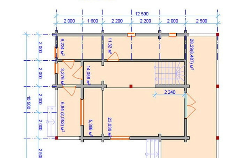 2-х эт. дом из клееного бруса 2