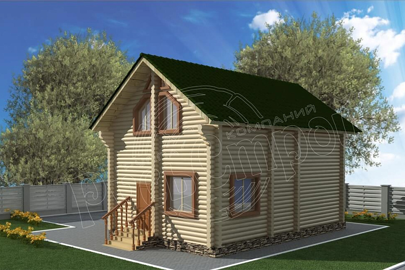 ПРОЕКТ Д-3 ДОМ ИЗ ОЦИЛИНДРОВАННОГО БРЕВНА