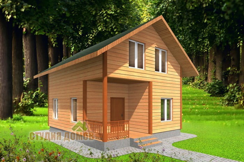 Жилой дом из бруса №12 8x6 м