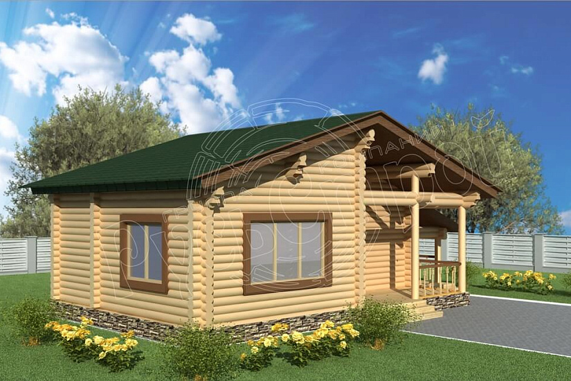 ПРОЕКТ Б-35 БАНЯ ИЗ ОЦИЛИНДРОВАННОГО БРЕВНА