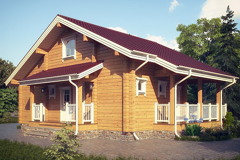 Проект дома из бруса №340