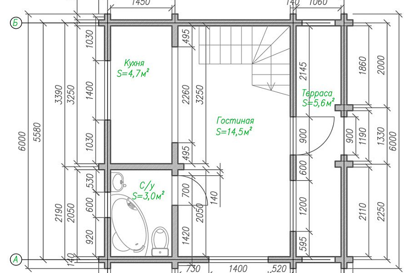Проект дома из бруса №313 Проект дома из бруса №313