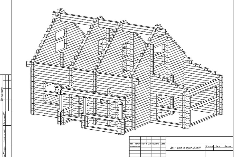 Дом-баня из профилированного бруса