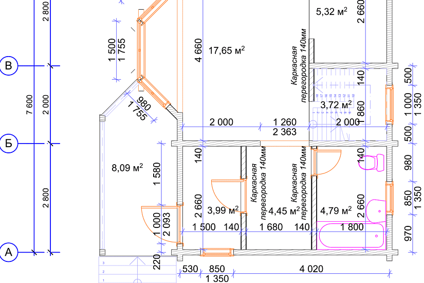 Дом из бруса 7,4х7,6 1,5 эт -РП Дом из бруса 7,4х7,6 1,5 эт -РП