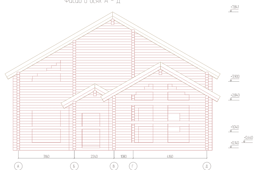 Дом-брус 160х160мм-10640х10640мм-1,5эт-КД
