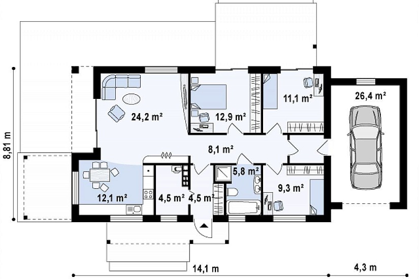 ДОМ ИЗ ГАЗОБЕТОНА ГД-115а