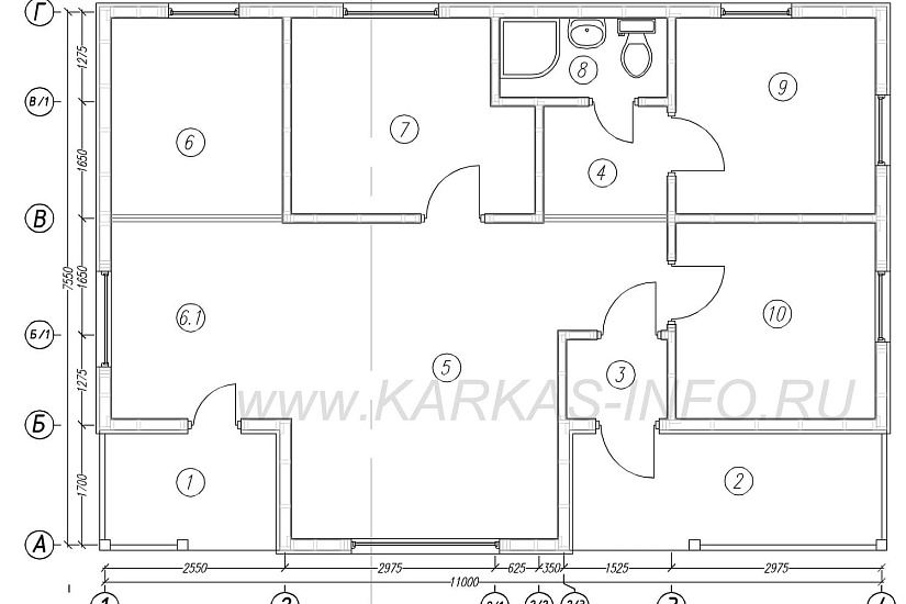 Дом 11х7,5-1эт-каркасник-КД Дом 11х7,5-1эт-каркасник-КД