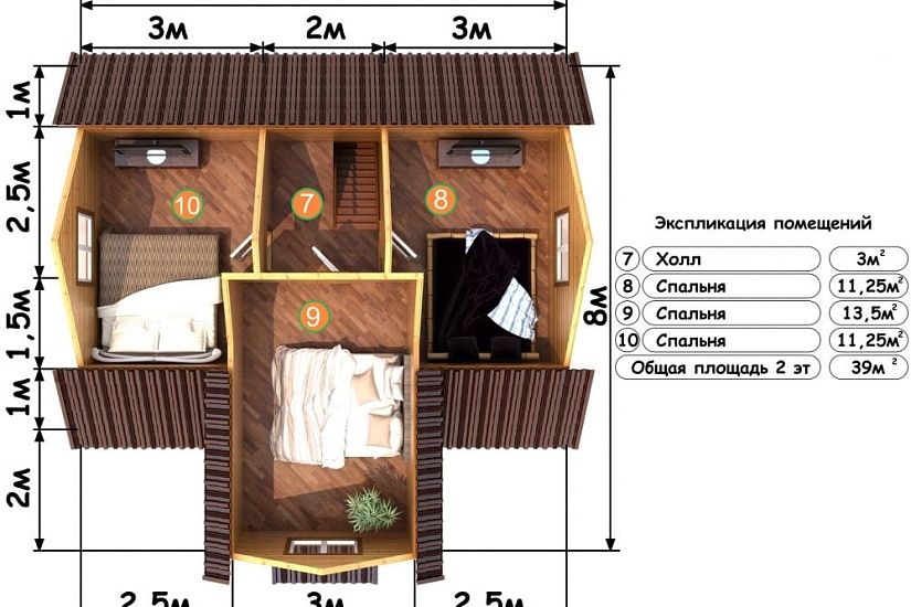 ДОМ ИЗ БРУСА ДБр-93