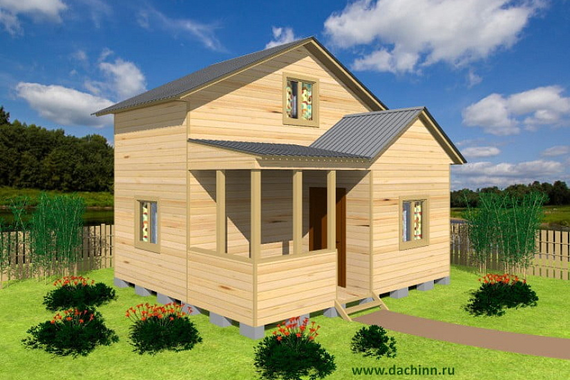 Каркасный дачный дом, двухэтажный №34