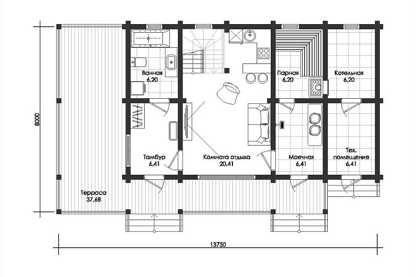 Проект дома из бруса №814 Проект дома из бруса №814