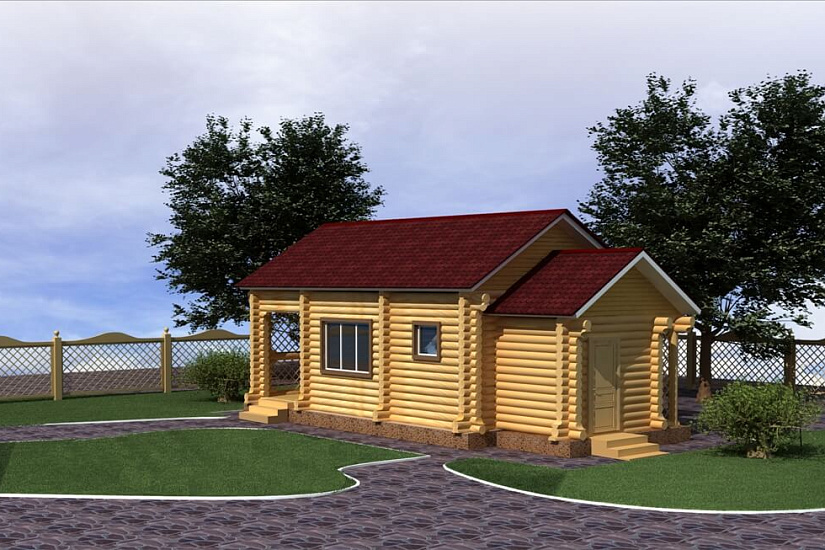 ПРОЕКТ Б-11 БАНЯ ИЗ ОЦИЛИНДРОВАННОГО БРЕВНА