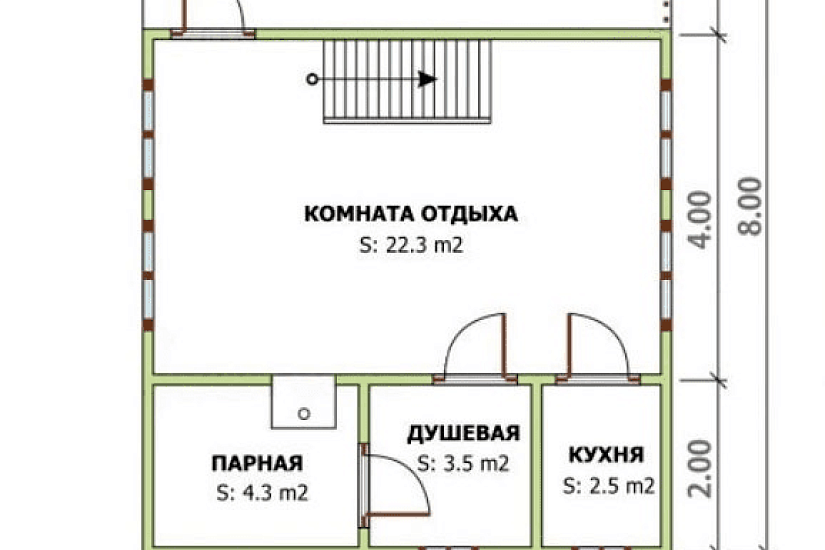 Баня 6х8 К1П9 Баня 6х8 К1П9