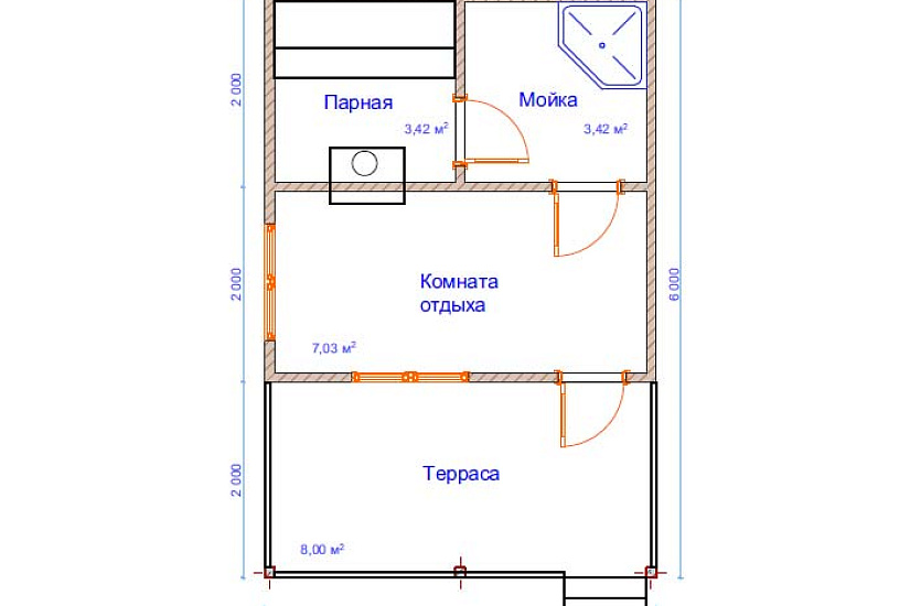 Баня из бруса №7