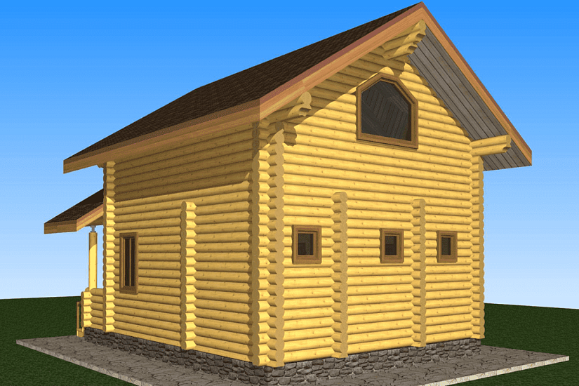 Дом-бревно240мм-7600х6200м-1,5эт-АР