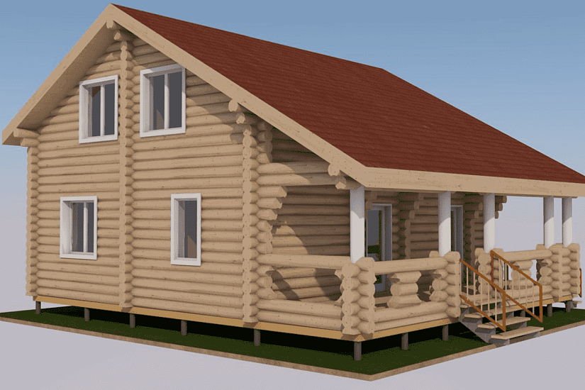 Дом-бревно260-10500х9600мм-1,5эт-АР