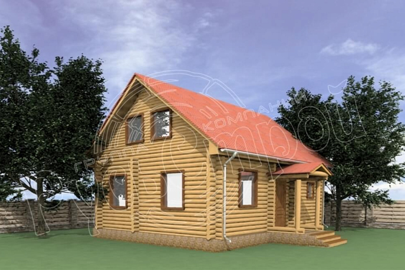ПРОЕКТ Д-6 ДОМ ИЗ ОЦИЛИНДРОВАННОГО БРЕВНА