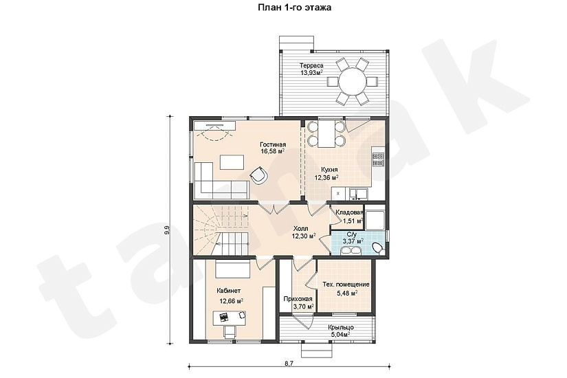 Каркасно-панельный дом Грац ПД-360-1-142 Каркасно-панельный дом Грац ПД-360-1-142