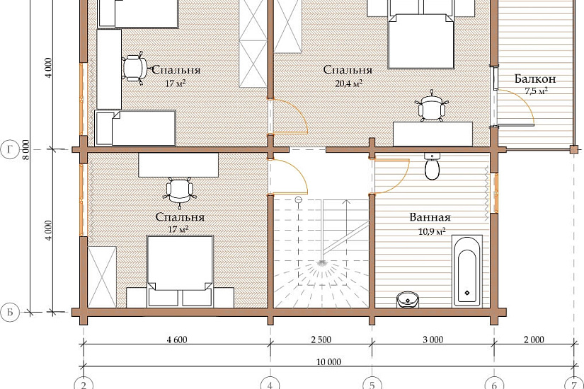 ПРОЕКТ Д-29 ДОМ ИЗ ПРОФИЛИРОВАННОГО БРУСА