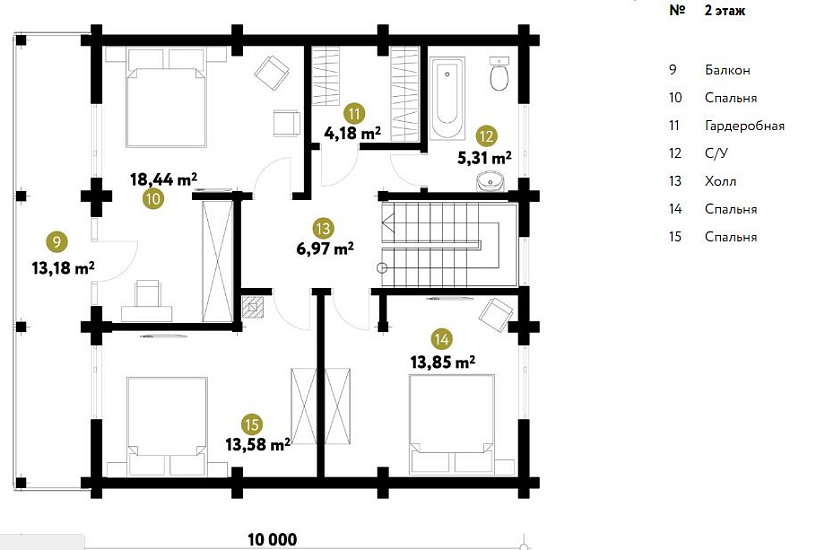 Проект дома из бруса №515