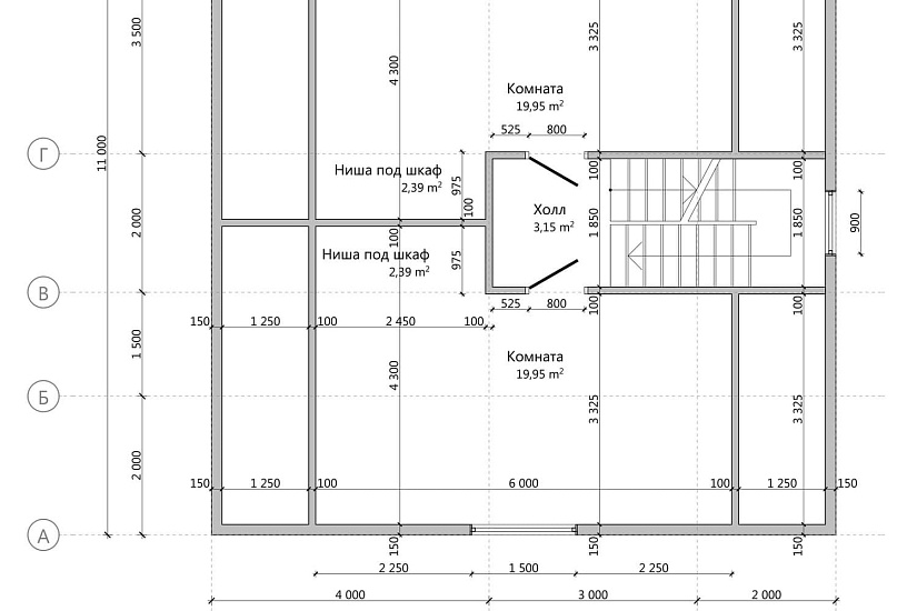 Дом-каркас150мм-9000х9000-1,5эт-КР