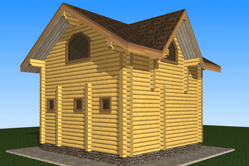 Дом-бревно240мм-7600х6200м-1,5эт-АР