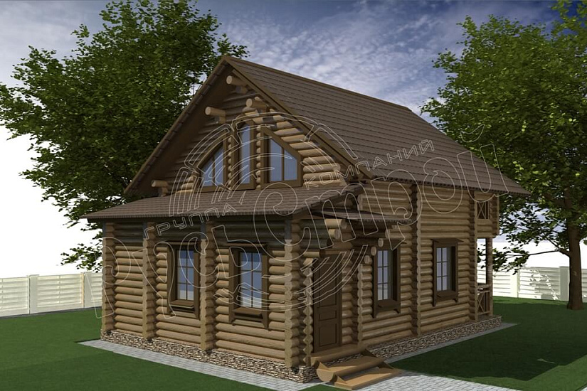 ПРОЕКТ Д-20 ДОМ ИЗ ОЦИЛИНДРОВАННОГО БРЕВНА