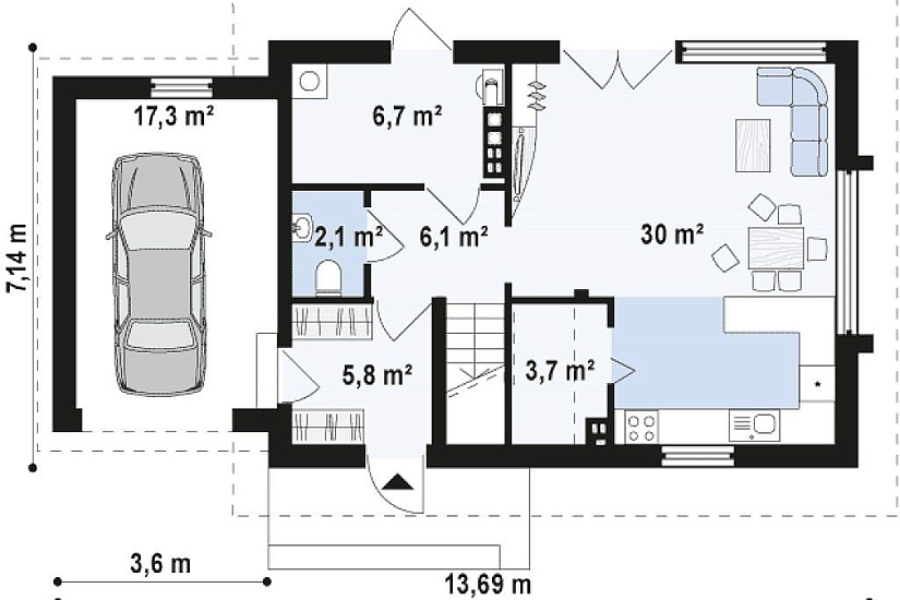 ДОМ ИЗ ГАЗОБЕТОНА ГД-106