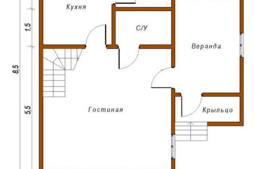 Дом 8,5х8,5 К2П11