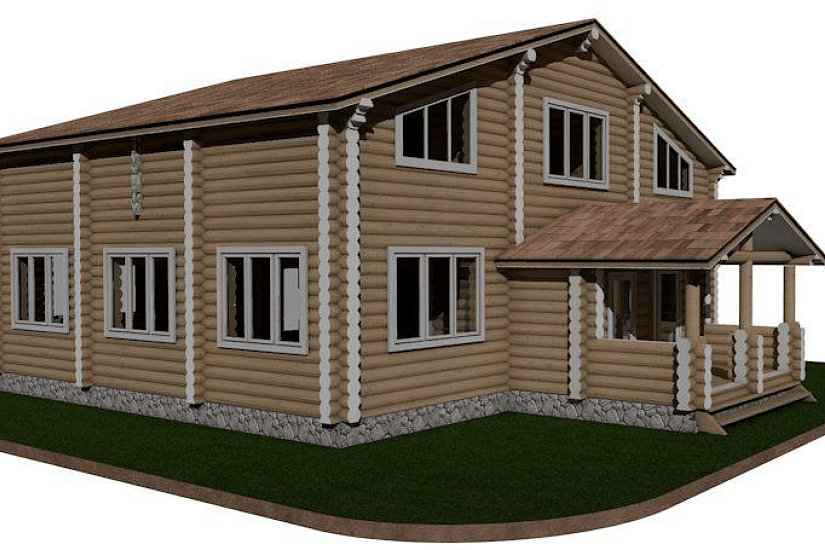 Дом-бревно250мм-1,5эт-12200х14900-АР