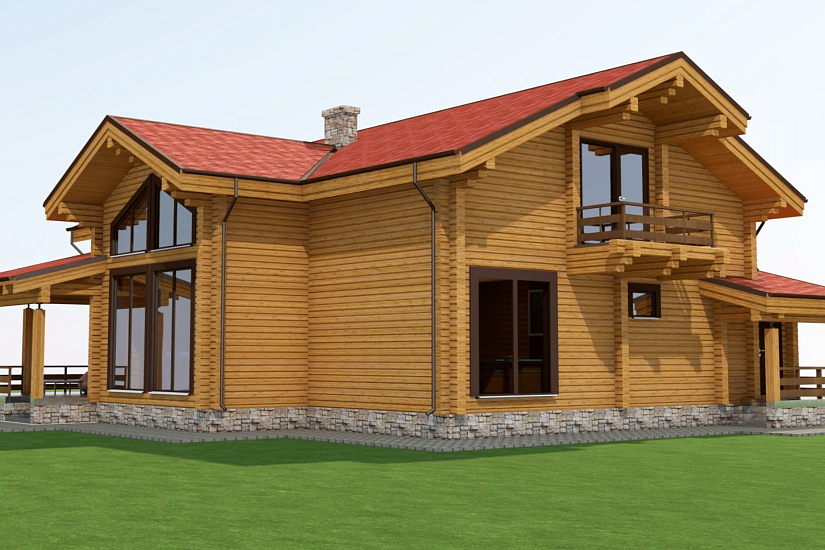 Жилой дом-брус205х140мм-14995х15500мм-1,5эт-АР