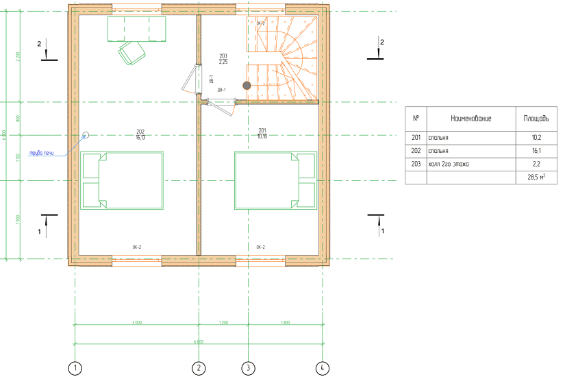 Дом дачный 6х6-1,5эт-каркасн
