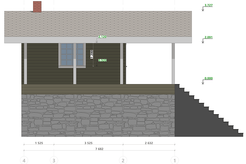 Жилой дом-каркас150мм-6750х7682мм-1эт-АР-КР