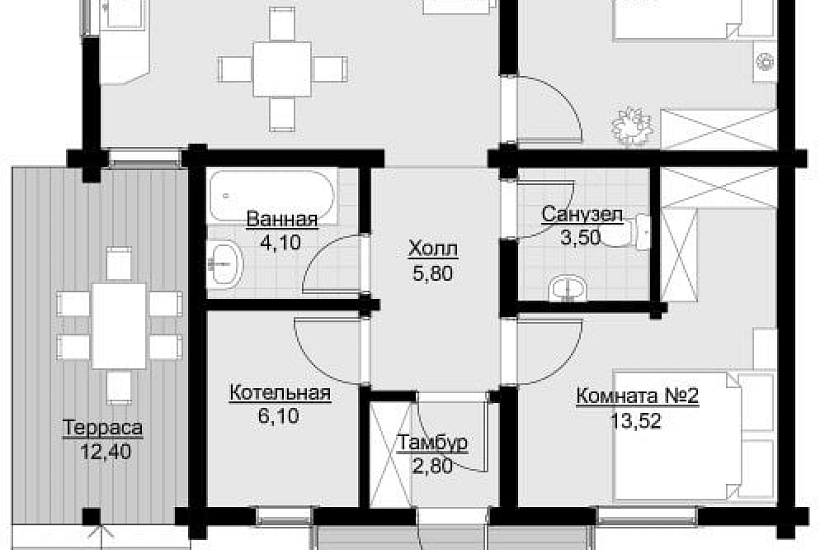 Дом ПБ 98,1 кв.м.