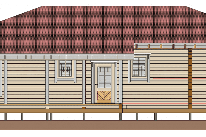 Жилой дом-брус 190х188мм-18900х11200мм-1эт-КР