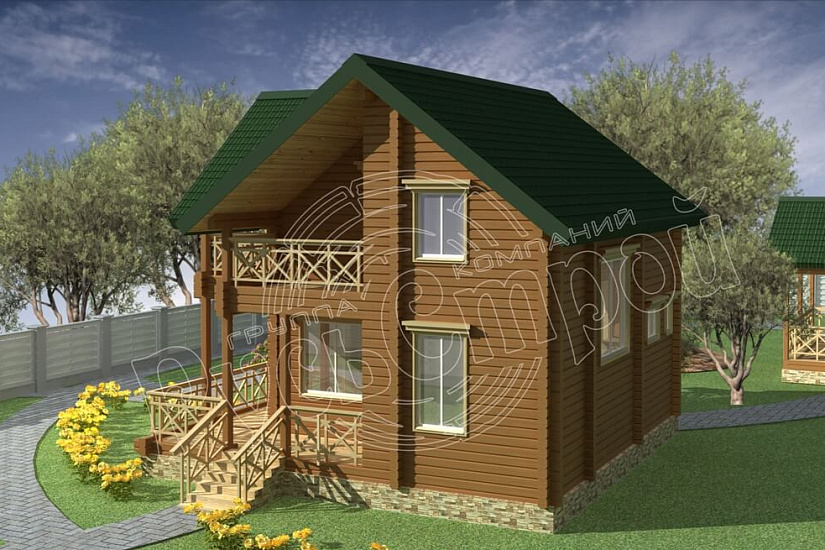 ПРОЕКТ Д-22 ДОМ ИЗ ПРОФИЛИРОВАННОГО БРУСА