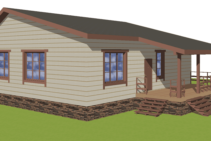 Дом-каркас 150 мм-1300х12600 мм-1эт-АР-КР