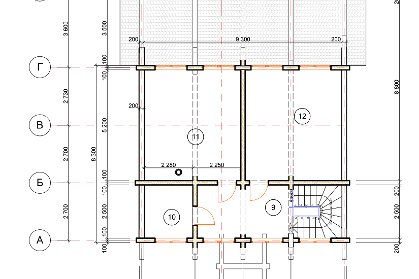 Баня-брус200мм-9500х11900мм-КР