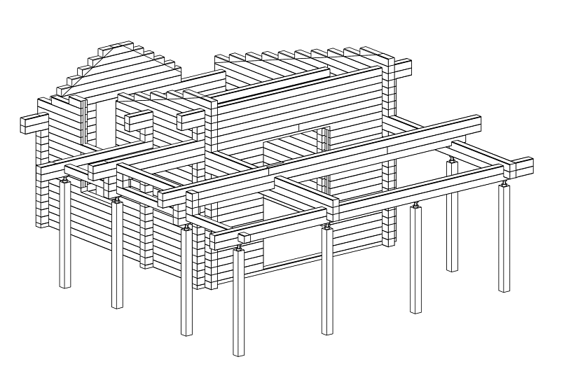 Беседка -Летняя кухня- 6х8 - брус-КД Беседка -Летняя кухня- 6х8 - брус-КД