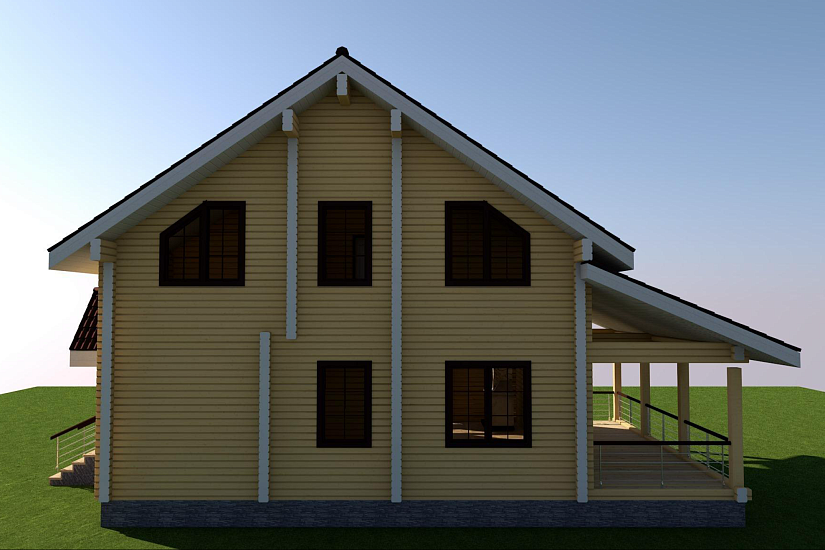 Дом-брус190мм-9850х13500мм-АР