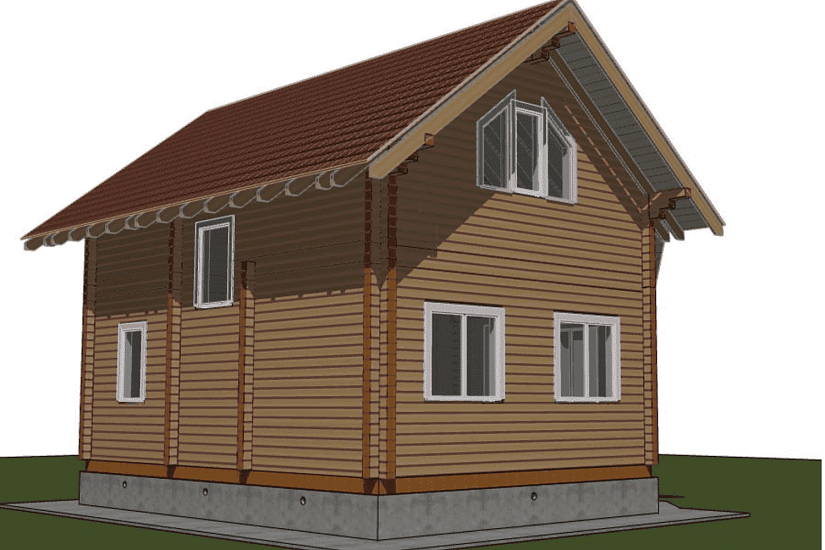 Дом из бруса 7,4х7,6 1,5 эт -РП Дом из бруса 7,4х7,6 1,5 эт -РП