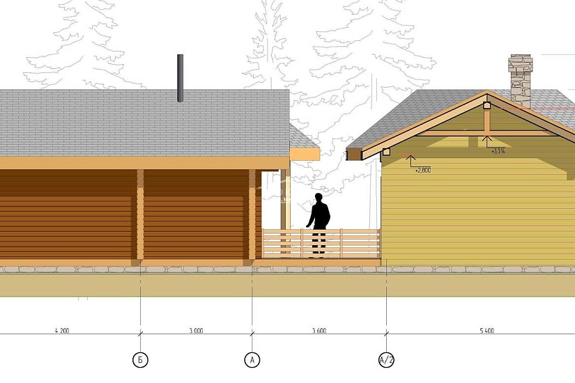 Баня с каминным домиком 2337 Баня с каминным домиком 2337