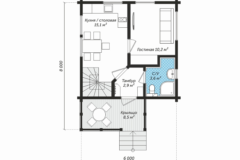 Проект дома из бруса №322 Проект дома из бруса №322