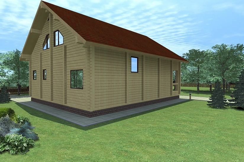 Двухэтажный дом из бруса 211 м2