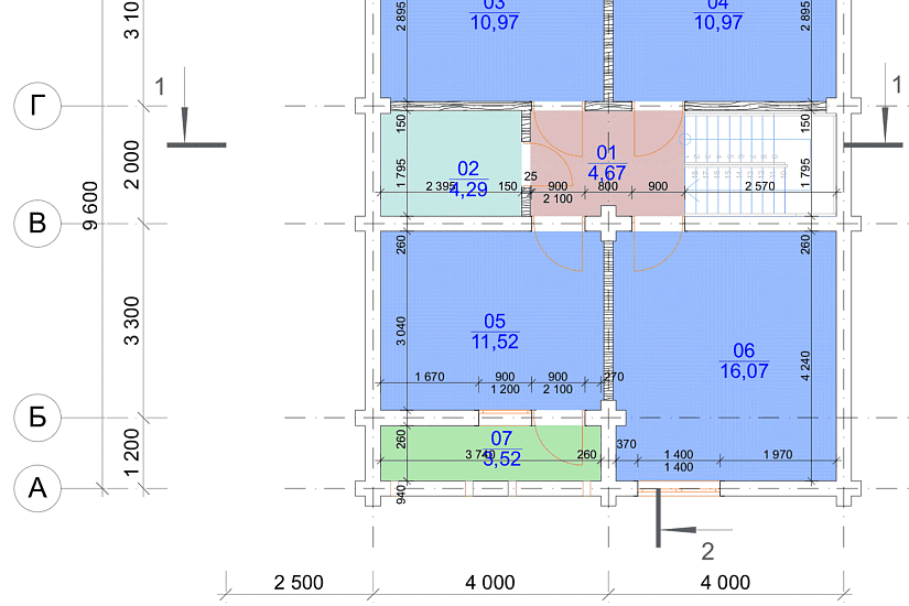 Дом-бревно260-10500х9600мм-1,5эт-АР
