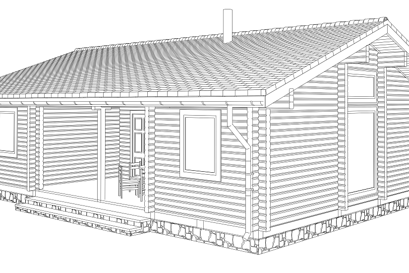 Жилой дом-брус136х136 мм-11000х8000мм-1эт-АР-КР Жилой дом-брус136х136 мм-11000х8000мм-1эт-АР-КР