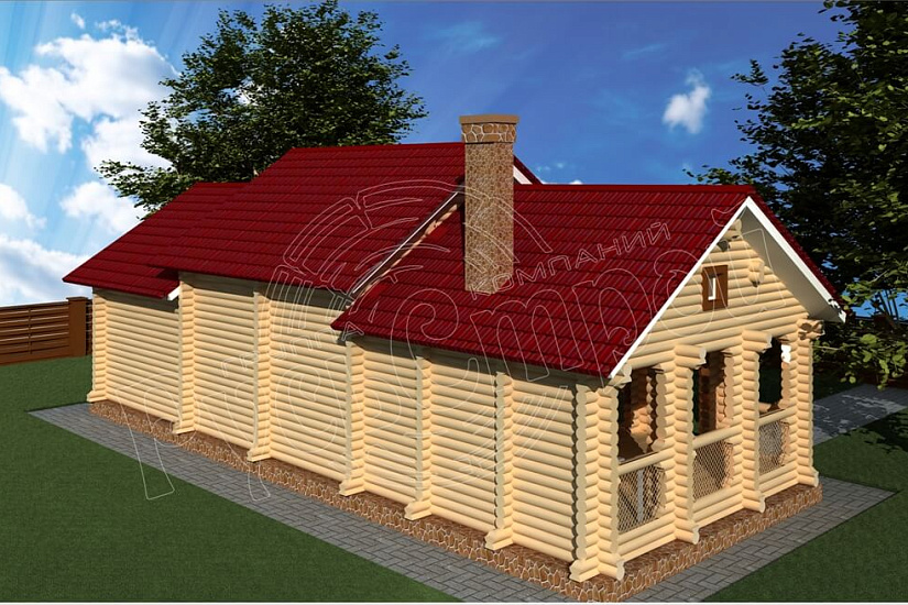 ПРОЕКТ Б-26 БАНЯ ИЗ ОЦИЛИНДРОВАННОГО БРЕВНА