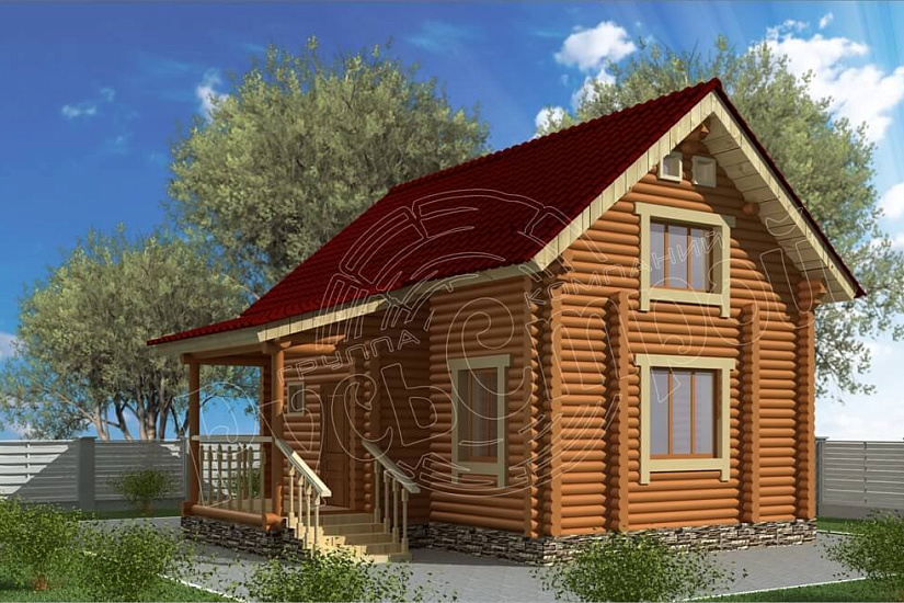 ПРОЕКТ Д-4 ДОМ ИЗ ОЦИЛИНДРОВАННОГО БРЕВНА