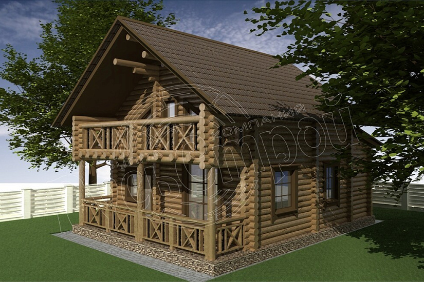 ПРОЕКТ Д-20 ДОМ ИЗ ОЦИЛИНДРОВАННОГО БРЕВНА