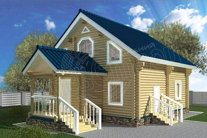 ПРОЕКТ Д-5 ДОМ ИЗ ОЦИЛИНДРОВАННОГО БРЕВНА