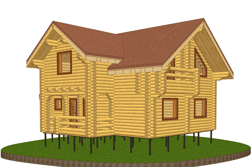 Дом-бревно240мм-11000х10000-1,5 эт-АР